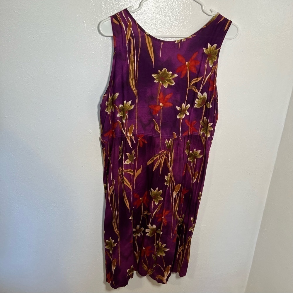Vintage Caribou Sleeveless Dress Purple Floral - Picture 7 of 10